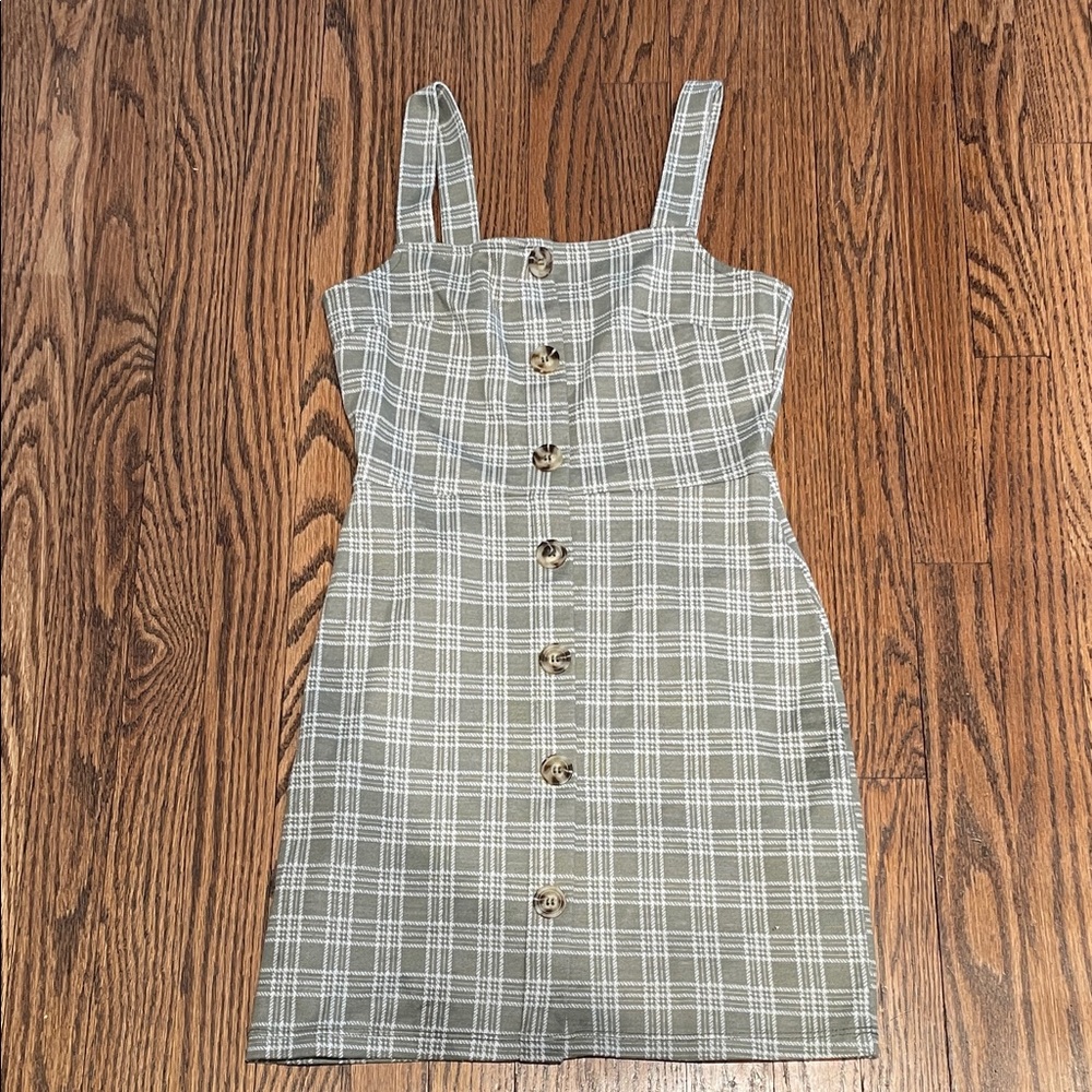 Altar'd State Plaid Button-Down Mini Dress